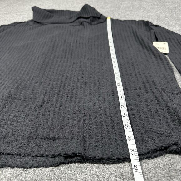 Free People Womens Juicy Medium Black Long Sleeve Cowl Split Back NWT MSRP $88 - Picture 7 of 8